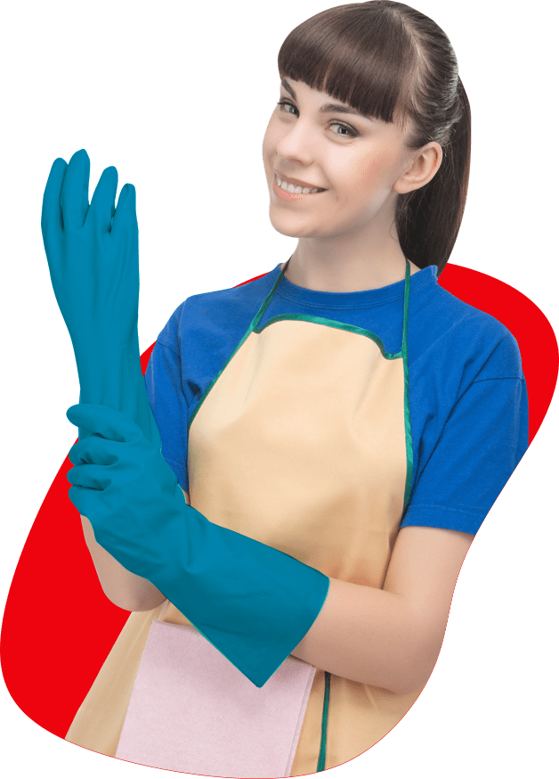 woman wearing gloves