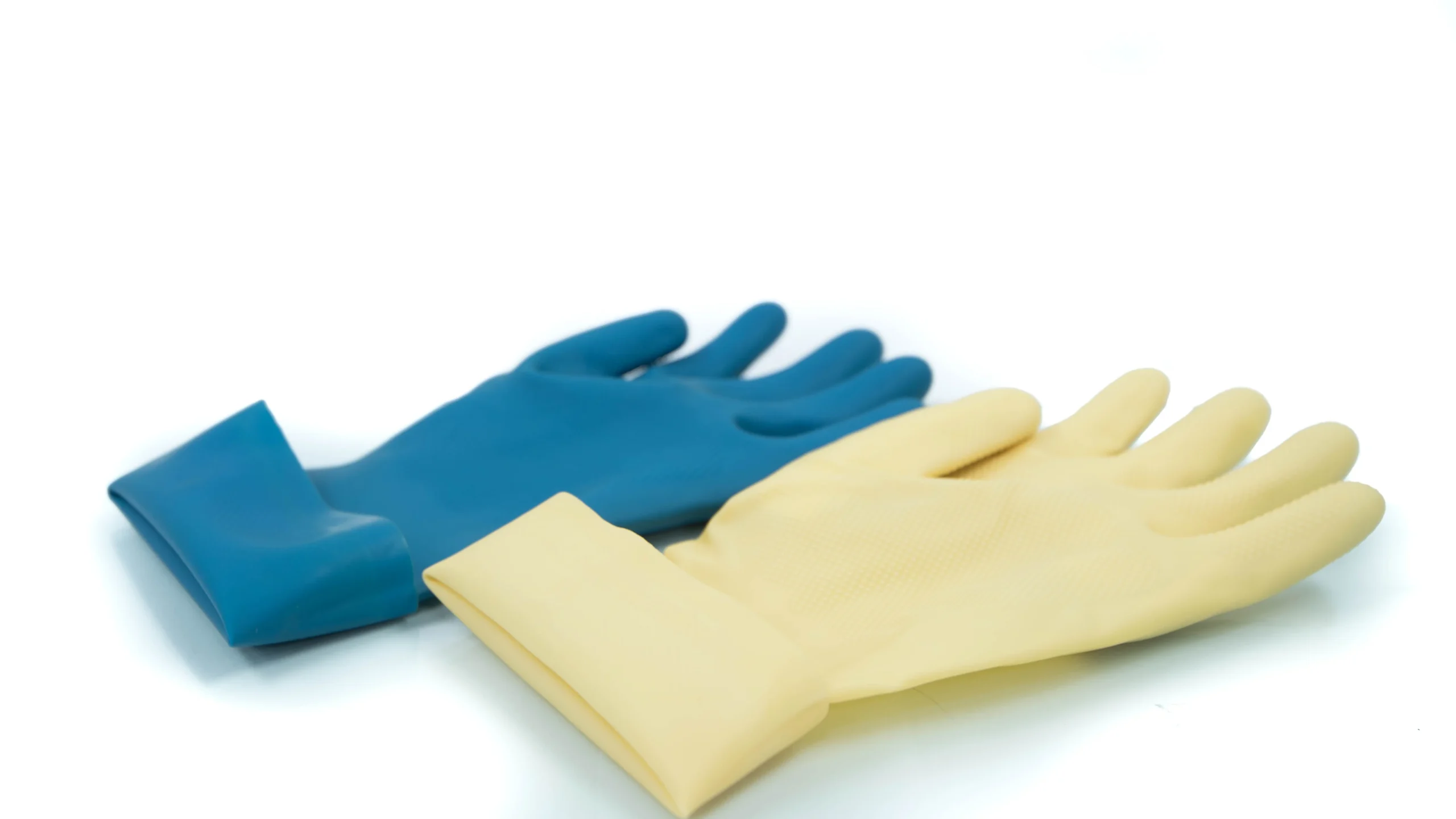 Grey and White Rubber gloves flock lining image
